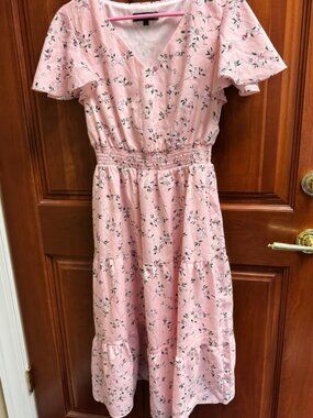Pink Floral Dress, Size M